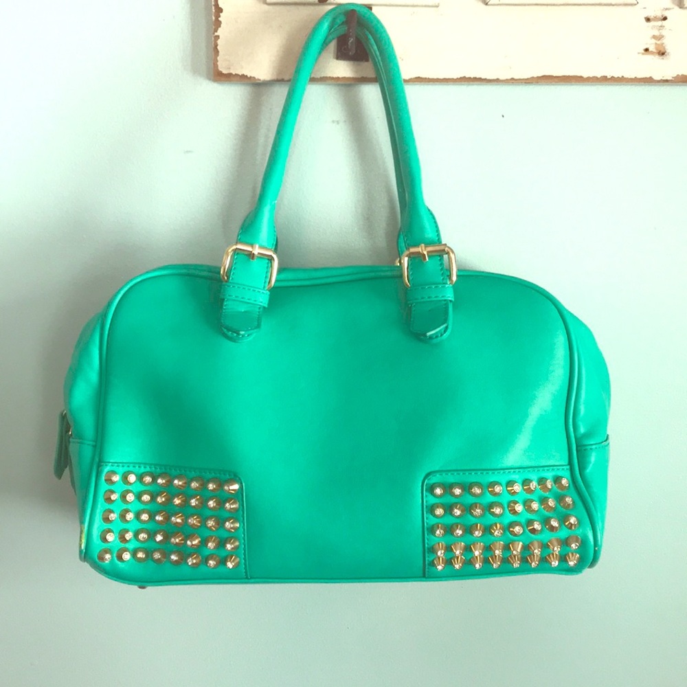 Aqua/teal studded boutique purse - Picture 1 of 4